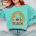 Teach Love Inspire Rainbow Leopard Cheetah Print Teacher Comfort Colors Sweatshirt Chalky Mint Teach Love Inspire Rainbow Leopard Cheetah Print Teacher Comfort Colors Sweatshirt Chalky Mint