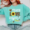 TEACH LOVE INSPIRE Teacher Sunflower Appreciation Comfort Colors Sweatshirt Chalky Mint TEACH LOVE INSPIRE Teacher Sunflower Appreciation Comfort Colors Sweatshirt Chalky Mint