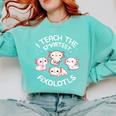 I Teach The Smartest Axolotls Cute Teacher Axolotl Comfort Colors Sweatshirt Chalky Mint