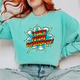 I Teach Superheroes Retro Comic Super Teacher Graphic Comfort Colors Sweatshirt Chalky Mint I Teach Superheroes Retro Comic Super Teacher Graphic Comfort Colors Sweatshirt Chalky Mint