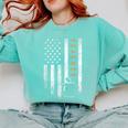 Teacher American Flag Teacher's Day Teaching Comfort Colors Sweatshirt Chalky Mint