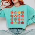Teacher Apple Back To School Art For School Supplies Comfort Colors Sweatshirt Chalky Mint Teacher Apple Back To School Art For School Supplies Comfort Colors Sweatshirt Chalky Mint