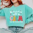 Teacher All Calm Said No Teacher Christmas Pencil Tree Comfort Colors Sweatshirt Chalky Mint
