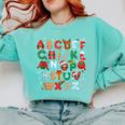 Teacher Christmas Alphabet Back To School Holiday Learning Comfort Colors Sweatshirt Chalky Mint Teacher Christmas Alphabet Back To School Holiday Learning Comfort Colors Sweatshirt Chalky Mint