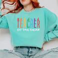 Teacher Of The Deaf ASL Teacher & Deaf Awareness Comfort Colors Sweatshirt Chalky Mint Teacher Of The Deaf ASL Teacher & Deaf Awareness Comfort Colors Sweatshirt Chalky Mint