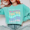Teacher Dear Students Behind Me 1st Day Of School On Back Comfort Colors Sweatshirt Chalky Mint