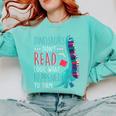 Teacher Dinosaurs Didnt Read Look What Happened Book Reading Comfort Colors Sweatshirt Chalky Mint