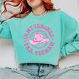 In My Teacher Era Yeehaw Pink Teacher Western Cowgirl Comfort Colors Sweatshirt Chalky Mint