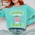 Teacher Halloween Costume Science Teachers Love Brains Comfort Colors Sweatshirt Chalky Mint