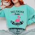 This Teacher Loves Her Flock Cute Flamingo Teacher Comfort Colors Sweatshirt Chalky Mint This Teacher Loves Her Flock Cute Flamingo Teacher Comfort Colors Sweatshirt Chalky Mint