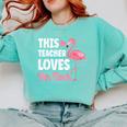 This Teacher Loves Her Flock Teaching Flamingo Girl Comfort Colors Sweatshirt Chalky Mint This Teacher Loves Her Flock Teaching Flamingo Girl Comfort Colors Sweatshirt Chalky Mint