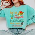 Teacher Not All Superheroes Wear Capes Teacher Squad Comfort Colors Sweatshirt Chalky Mint