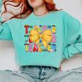 Teacher Pencil Coquette Bow Back To School Teacher Comfort Colors Sweatshirt Chalky Mint Teacher Pencil Coquette Bow Back To School Teacher Comfort Colors Sweatshirt Chalky Mint
