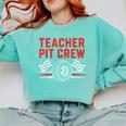 Teacher Pit Crew Race Car Driver Costume Men Women Kids Comfort Colors Sweatshirt Chalky Mint