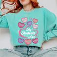 Teacher Positive Affirmations Candy Heart Valentine's Day Comfort Colors Sweatshirt Chalky Mint