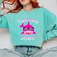 Teacher Shark Female Teacher Comfort Colors Sweatshirt Chalky Mint