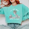Teacher Skeleton Messy Bun I'Ll Just Wait Until Its Quiet Comfort Colors Sweatshirt Chalky Mint