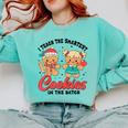 Teacher Of Smart Cookies Cute Gingerbread Teacher Christmas Comfort Colors Sweatshirt Chalky Mint