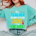 My Teacher Survived 100 Days Of Me Dab 100 Days Of School For Men Women Kids Comfort Colors Sweatshirt Chalky Mint