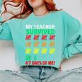 My Teacher Survived 67 Days Of Me School Kids Costume Comfort Colors Sweatshirt Chalky Mint My Teacher Survived 67 Days Of Me School Kids Costume Comfort Colors Sweatshirt Chalky Mint