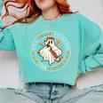 Teacher Will Trade Students For Candy Easy Halloween Costume Comfort Colors Sweatshirt Chalky Mint