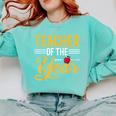 Teacher Of The Year Men Women Teachers Comfort Colors Sweatshirt Chalky Mint