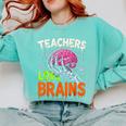 Teachers Love Brains Halloween 2025 Skeleton Costume Comfort Colors Sweatshirt Chalky Mint Teachers Love Brains Halloween 2025 Skeleton Costume Comfort Colors Sweatshirt Chalky Mint