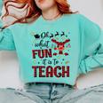 Teachers Oh What Fun It Is To Teach Cute Red Plaid Reindeer Comfort Colors Sweatshirt Chalky Mint Teachers Oh What Fun It Is To Teach Cute Red Plaid Reindeer Comfort Colors Sweatshirt Chalky Mint