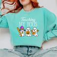 Teaching My Boos Ghost Teacher Halloween Spooky Educator Comfort Colors Sweatshirt Chalky Mint
