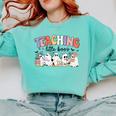 Teaching My Little Boos Teacher Ghost Teacher Halloween For Men Women Kids Comfort Colors Sweatshirt Chalky Mint Teaching My Little Boos Teacher Ghost Teacher Halloween For Men Women Kids Comfort Colors Sweatshirt Chalky Mint