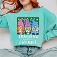 Teaching My Little Gnomies With Gnome For Teacher Women Comfort Colors Sweatshirt Chalky Mint Teaching My Little Gnomies With Gnome For Teacher Women Comfort Colors Sweatshirt Chalky Mint