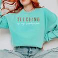 Teaching Is My SuperPower Educator Teacher Appreciation Comfort Colors Sweatshirt Chalky Mint Teaching Is My SuperPower Educator Teacher Appreciation Comfort Colors Sweatshirt Chalky Mint