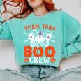 Team Para Boo Crew Halloween Ghost Paraprofessional Teacher Comfort Colors Sweatshirt Chalky Mint