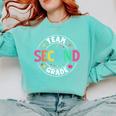 Team Second Grade Teacher Back To School 2nd Grade Squad Comfort Colors Sweatshirt Chalky Mint