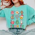 Team TK Teacher Christmas Groovy Smile Face Girl Boy Kid TK Comfort Colors Sweatshirt Chalky Mint Team TK Teacher Christmas Groovy Smile Face Girl Boy Kid TK Comfort Colors Sweatshirt Chalky Mint