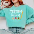 Testing Testing 123 Cute Math Teacher Student Test Day Men Women Girls Kids Comfort Colors Sweatshirt Chalky Mint Testing Testing 123 Cute Math Teacher Student Test Day Men Women Girls Kids Comfort Colors Sweatshirt Chalky Mint