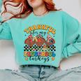 Thankful For My Preschool Turkeys Thanksgiving Teacher Fall Comfort Colors Sweatshirt Chalky Mint
