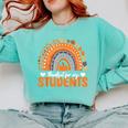 Thankful For My Students Teacher Thanksgiving School Fall Comfort Colors Sweatshirt Chalky Mint