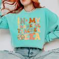In My Thankful Teacher Era Cute Groovy Thanksgiving Teacher Comfort Colors Sweatshirt Chalky Mint