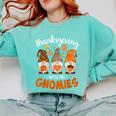 Thanksgiving Shirts For Women With My Gnomies Teachers Gnome Comfort Colors Sweatshirt Chalky Mint