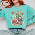 Thanksgiving Teacher Books Turkey Reading Book Comfort Colors Sweatshirt Chalky Mint