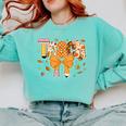 Thanksgiving Teacher Pencil Bow One Thankful Teacher Fall Comfort Colors Sweatshirt Chalky Mint