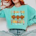 Thanksgiving Teacher I Teach The Cutest Turkeys In The Flock Comfort Colors Sweatshirt Chalky Mint