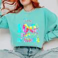 Tie Dye Happy 100th Day Of School Teacher Student 100 Days Comfort Colors Sweatshirt Chalky Mint