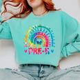 Tie Dye Prek Teacher Rainbow Preschool Back To School Girl Comfort Colors Sweatshirt Chalky Mint Tie Dye Prek Teacher Rainbow Preschool Back To School Girl Comfort Colors Sweatshirt Chalky Mint