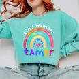 Tiny Human Tamer Watercolor Rainbow Daycare Teacher Comfort Colors Sweatshirt Chalky Mint Tiny Human Tamer Watercolor Rainbow Daycare Teacher Comfort Colors Sweatshirt Chalky Mint