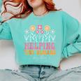Tiny People Help Do Big Things Nursery Teacher Comfort Colors Sweatshirt Chalky Mint