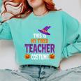 Tired Teacher Costume For Halloween Teachers Comfort Colors Sweatshirt Chalky Mint