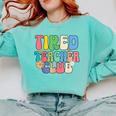 Tired Teachers Club Groovy Teachers Back To School Comfort Colors Sweatshirt Chalky Mint Tired Teachers Club Groovy Teachers Back To School Comfort Colors Sweatshirt Chalky Mint