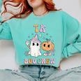 TK Boo Crew Retro Groovy Halloween Floral Ghost TK Teacher Men Women Kids Comfort Colors Sweatshirt Chalky Mint TK Boo Crew Retro Groovy Halloween Floral Ghost TK Teacher Men Women Kids Comfort Colors Sweatshirt Chalky Mint
